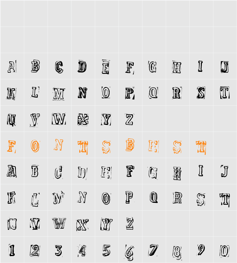 SuperiorSmudged Character Map
