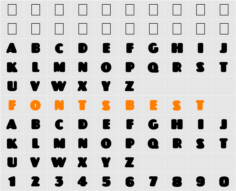 a_JasperTtlRndRgNord Character Map