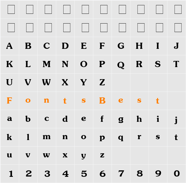 JasmineUPC Character Map