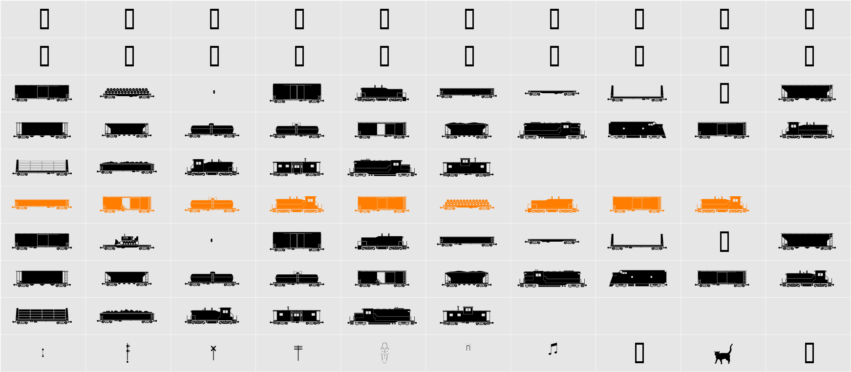 FreightIBM Character Map