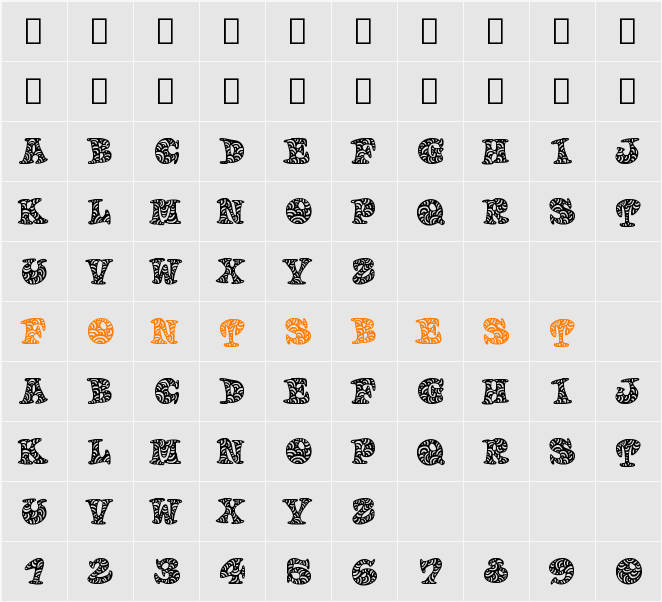 Doodletters Character Map
