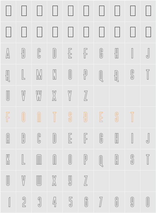 Gotica Moderna KK Outline Character Map