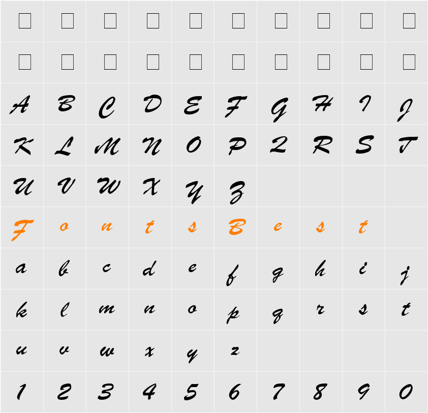 Parsek Character Map
