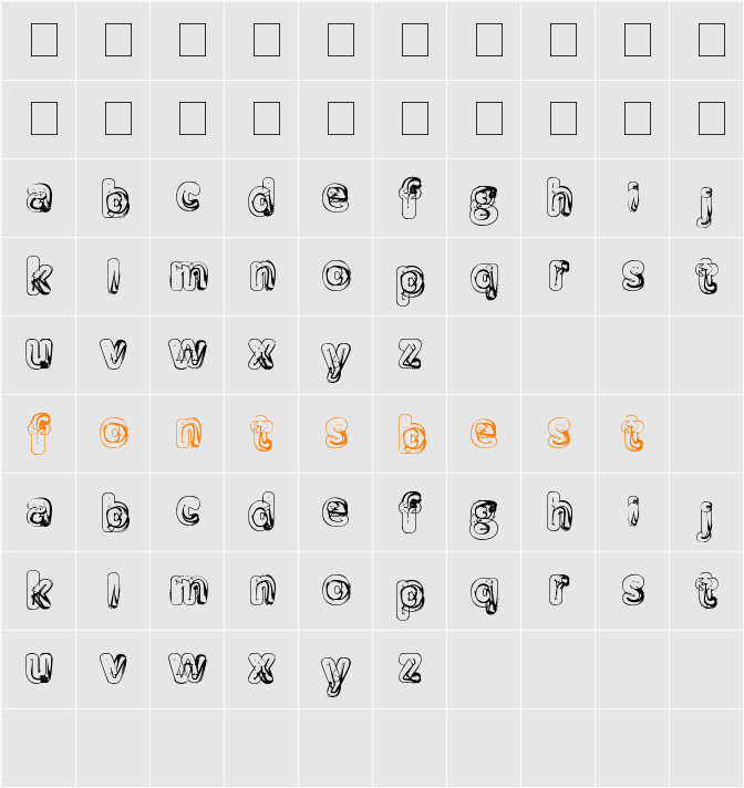 Manenschijn Character Map
