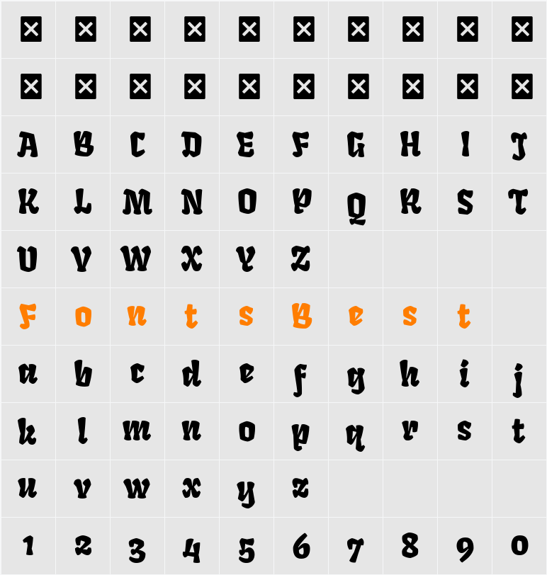 Fruktur Character Map