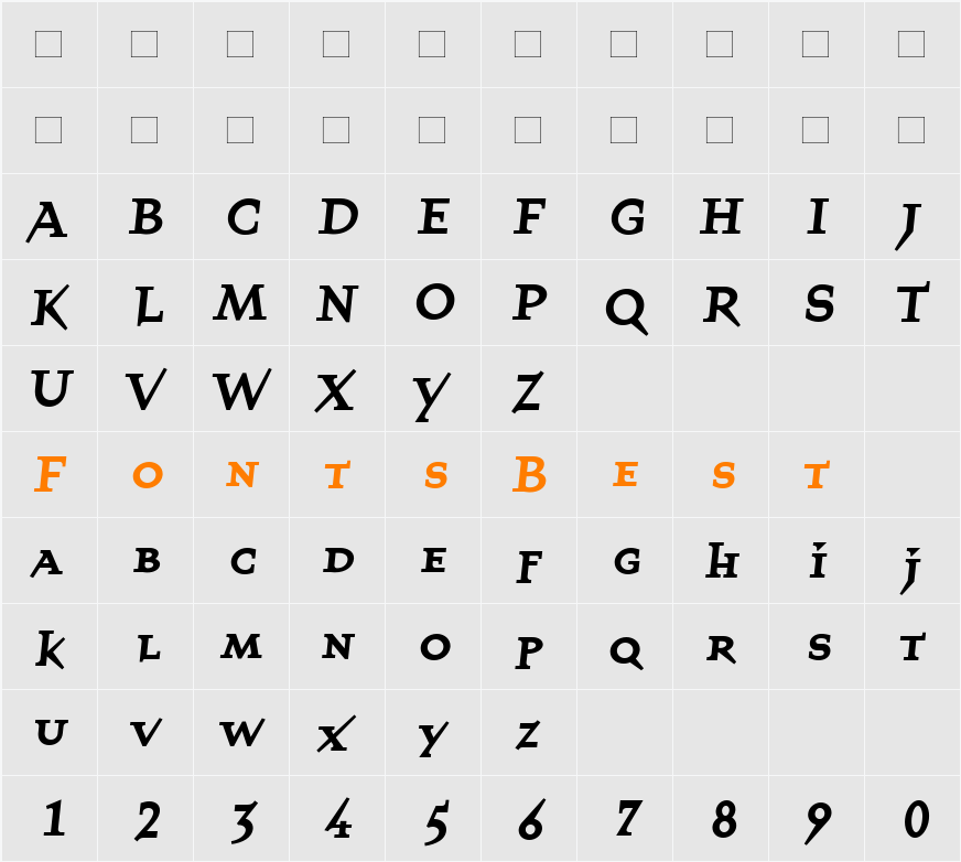 QuartetSmallcaps Character Map