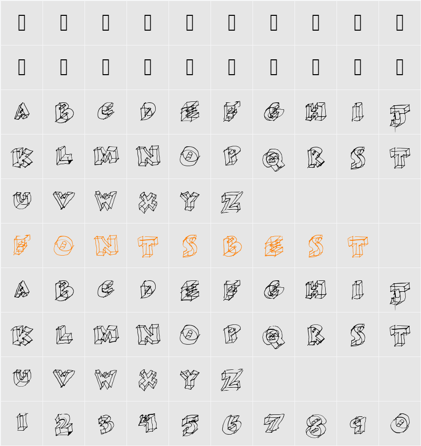 Glass Character Map