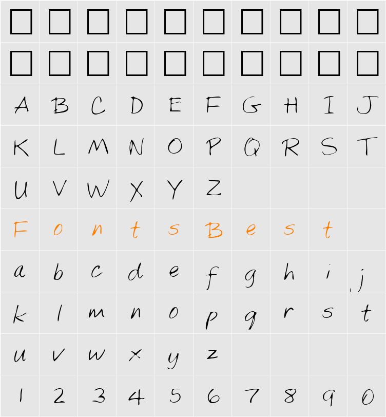 LEHN171 Character Map