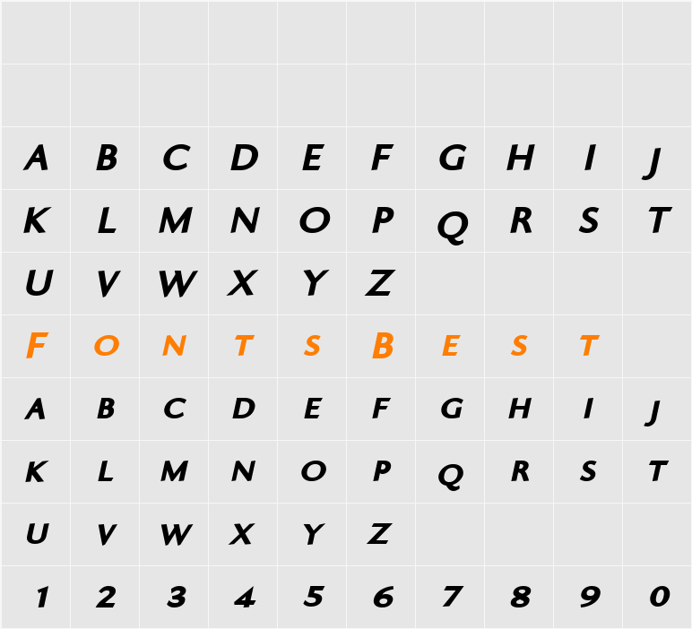 Ela Sans Black Caps Character Map