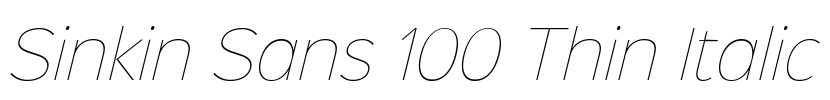 Sinkin Sans 100 Thin Italic