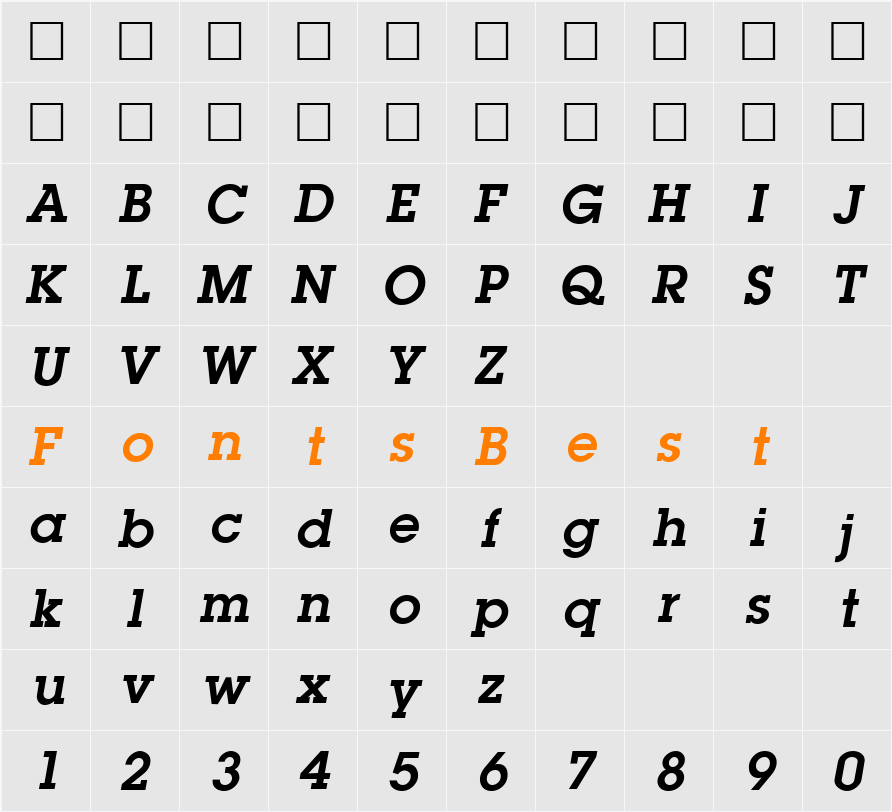 Lubalin Character Map