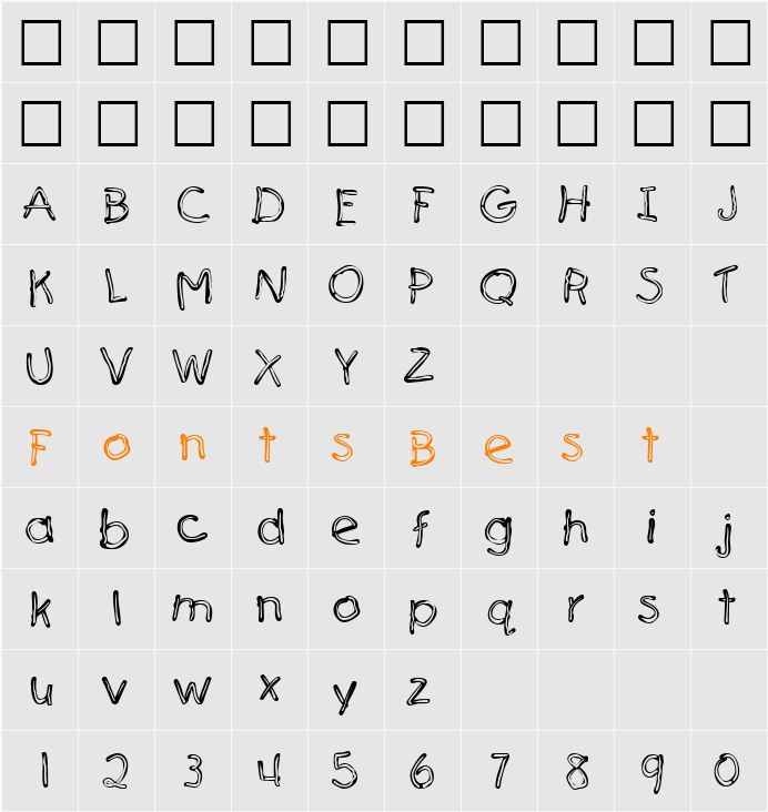 Senfstreifen DB Character Map