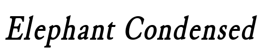Elephant Condensed Font Image