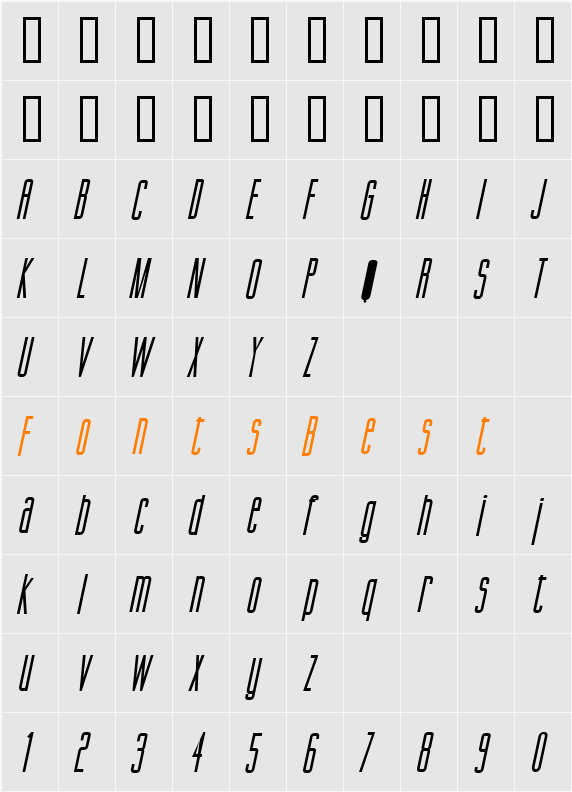 Gorgio Extended Character Map