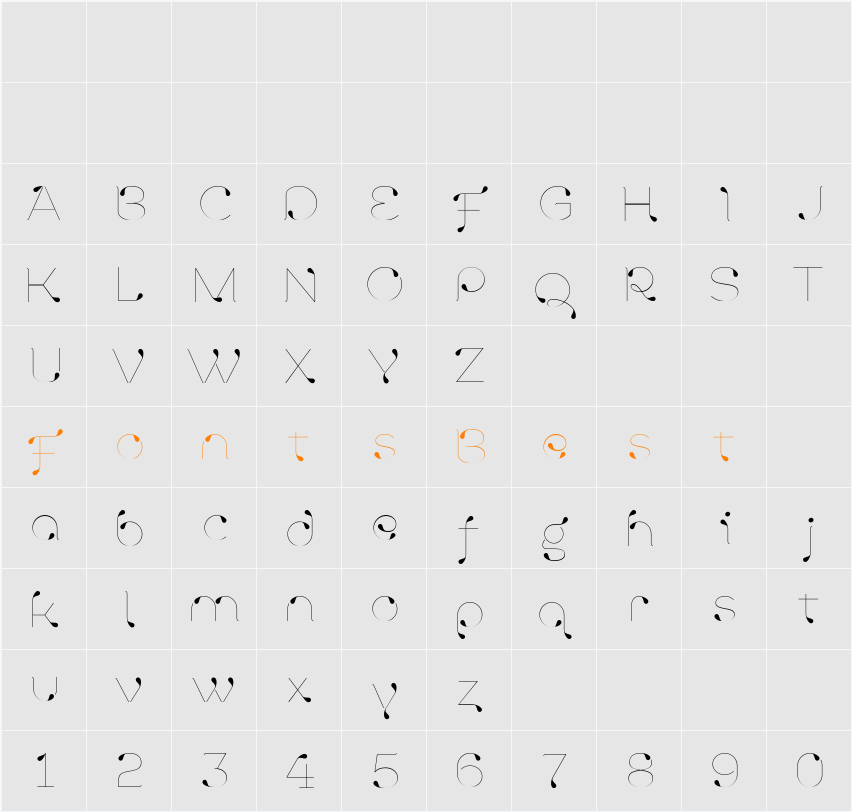 Lavina 4F Character Map