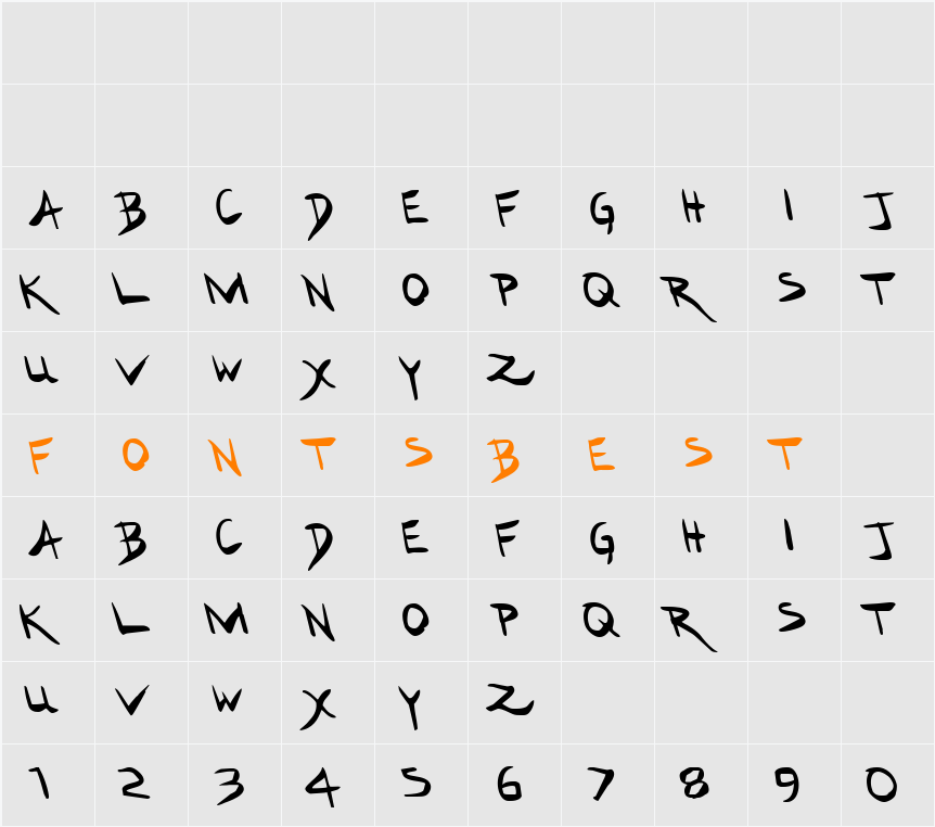 Hakturus Leftalic Character Map
