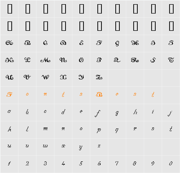 Hannelore Character Map
