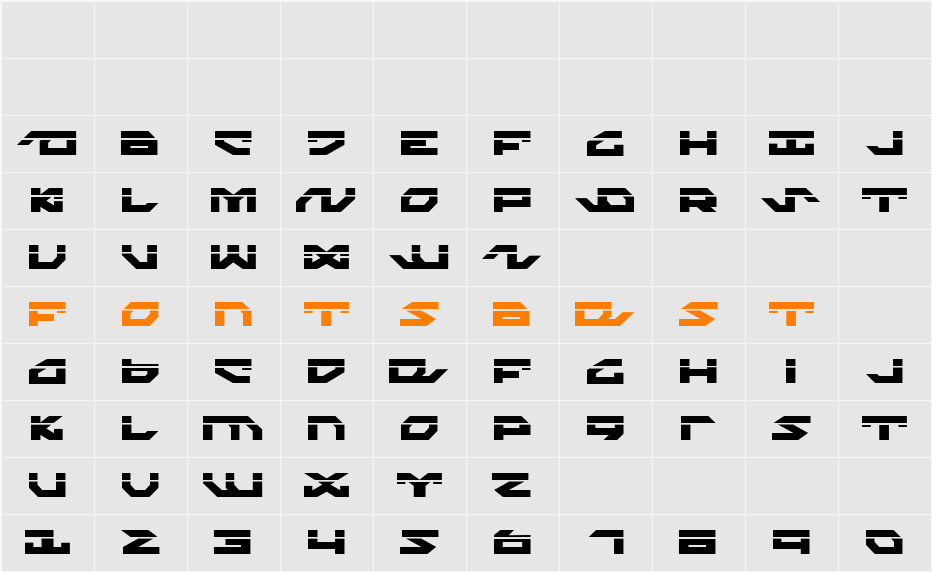 Nightrunner Laser Character Map