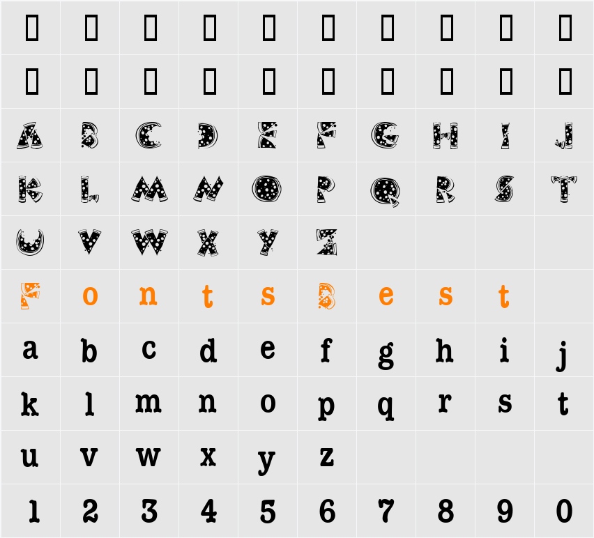 KAPizza Character Map