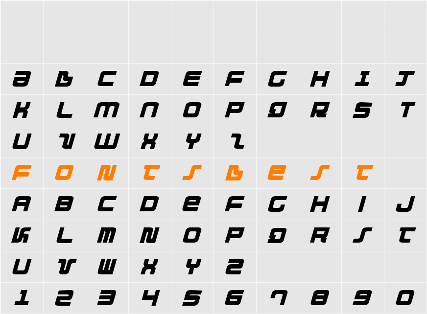 Direktor Italic Character Map