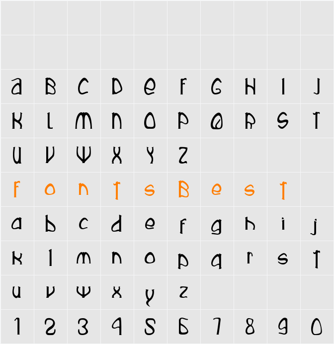 Rustika Character Map