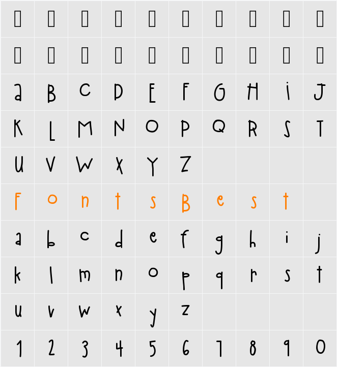 HelloPlayground Character Map