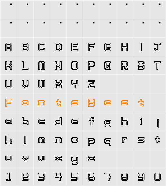 tama ss01b Character Map