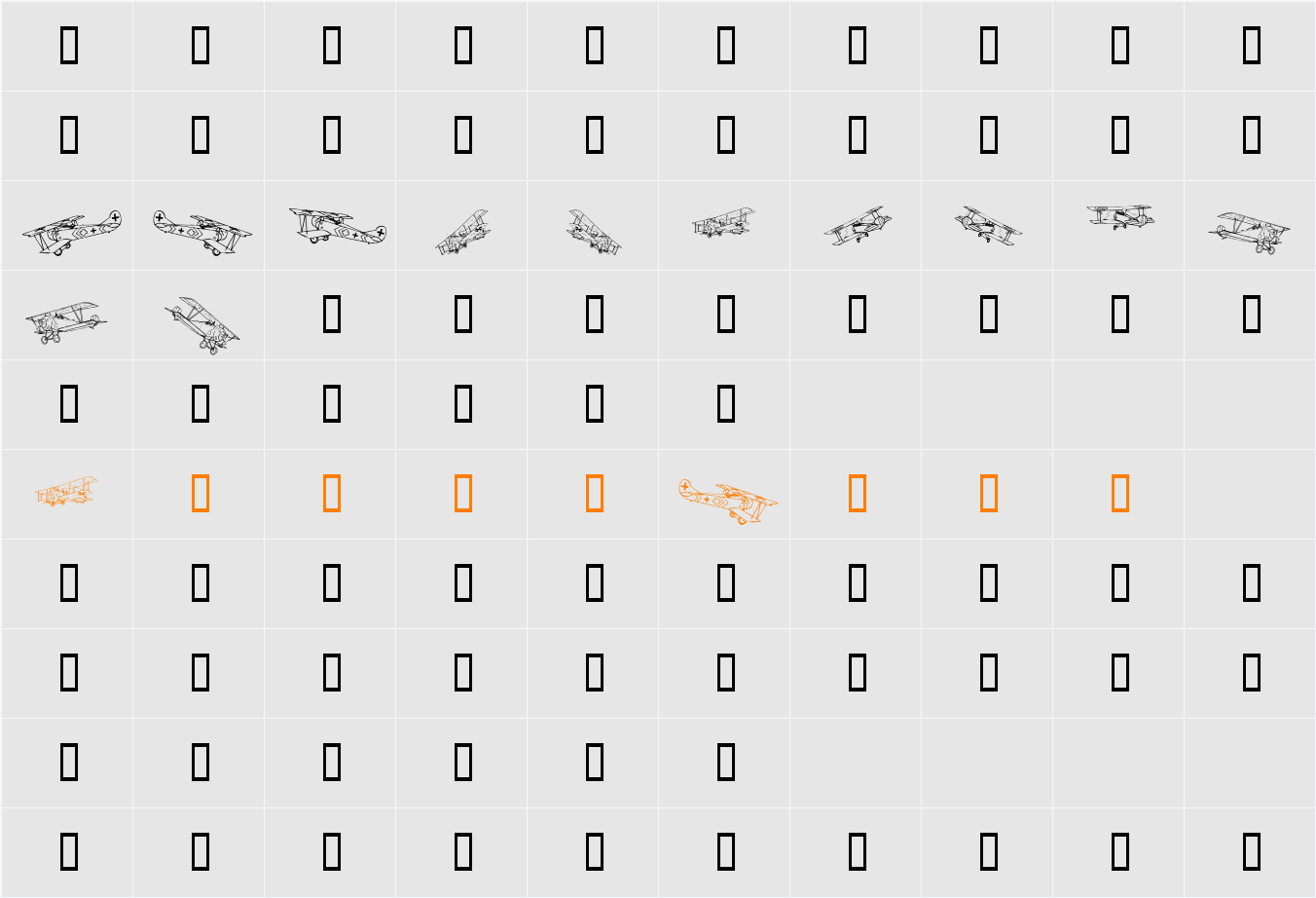 Planes Character Map