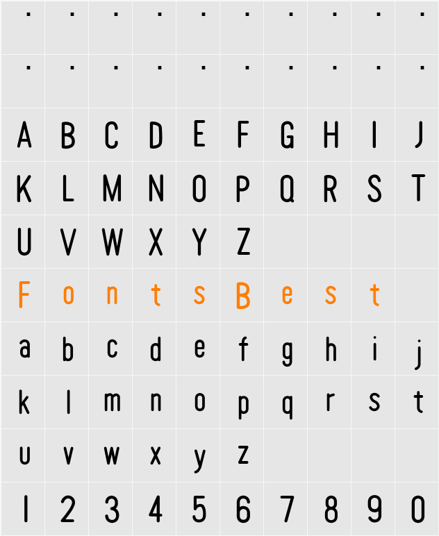 Tomato Round Condensed Character Map
