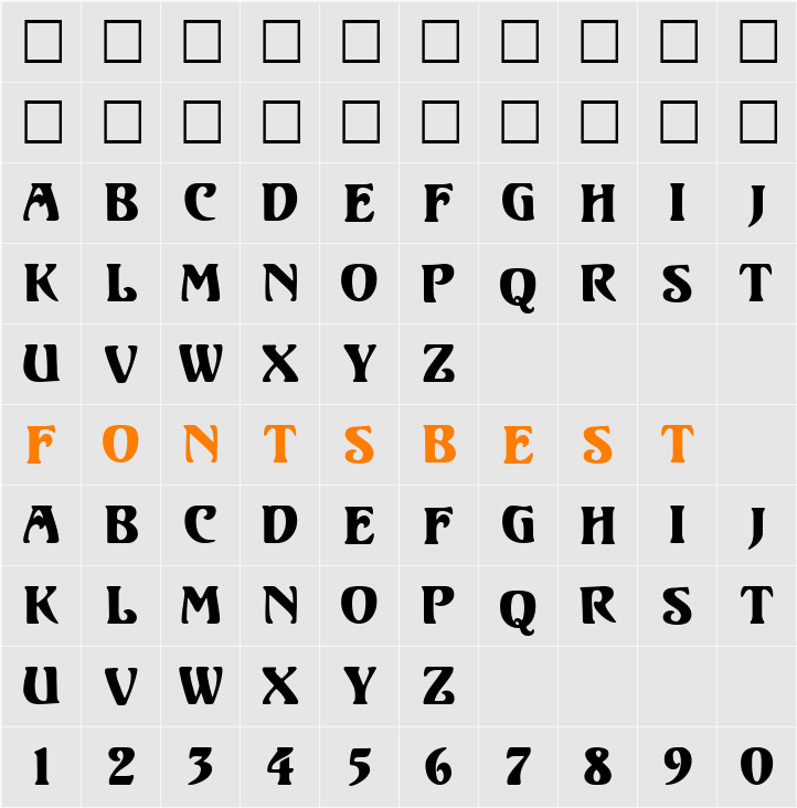 506-CAI978 Character Map