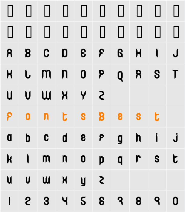 Dinghy Character Map