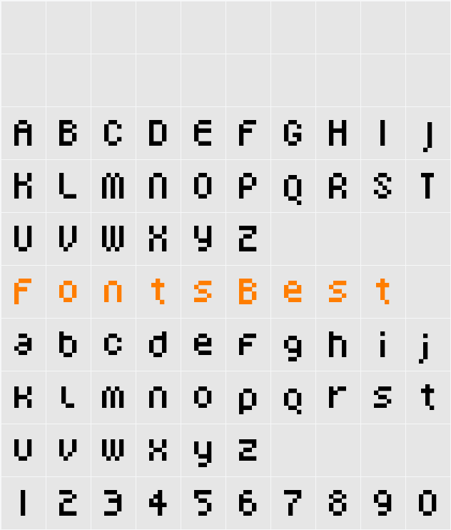 FFF Nadador Condensed Character Map