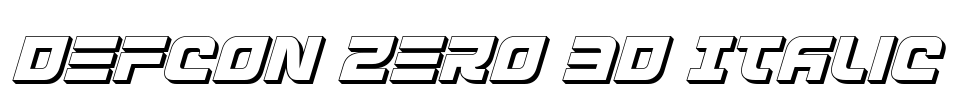 Defcon Zero 3D Italic