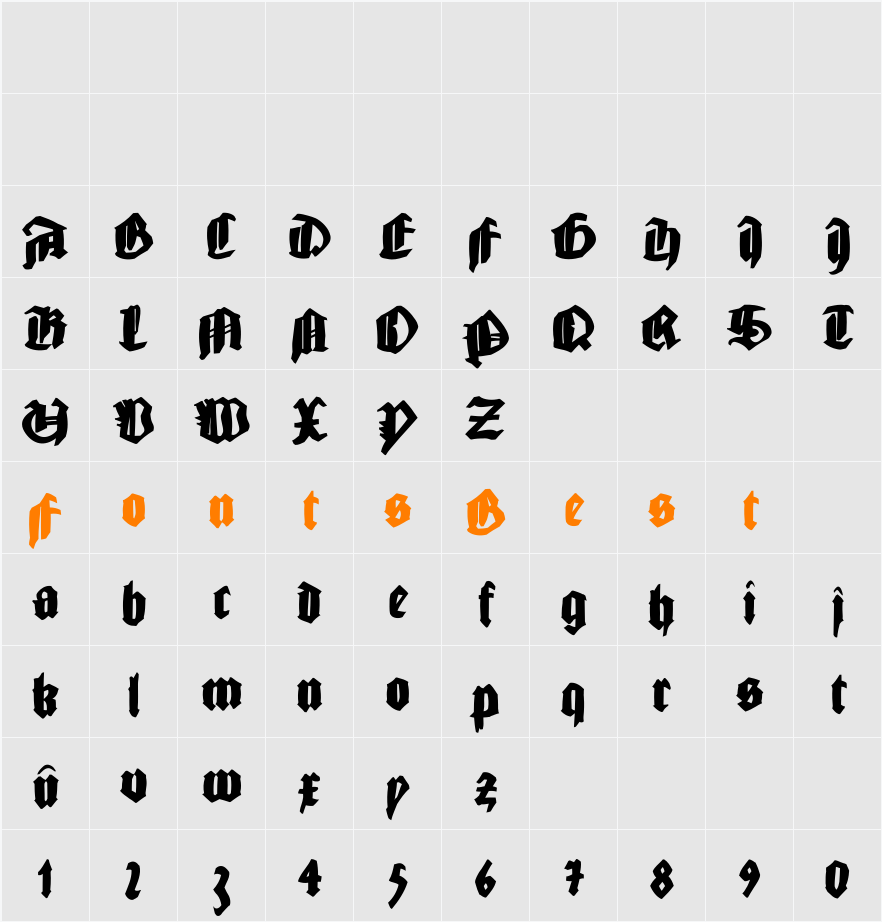 GutJoeBlack Character Map