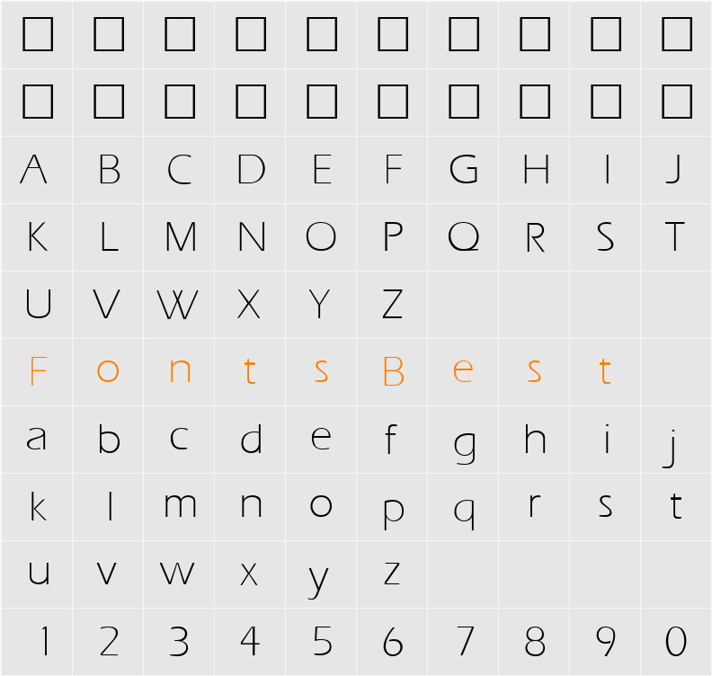 ErgoeLight Character Map