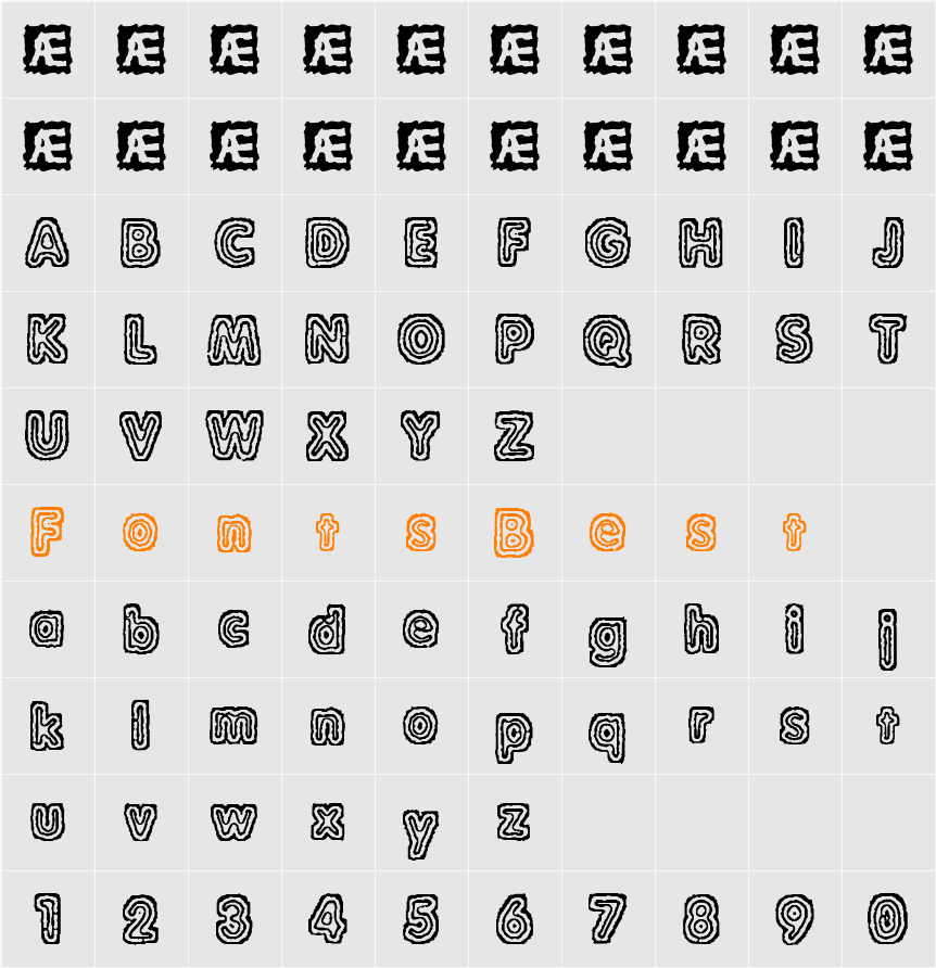 Raydiate BRK Character Map