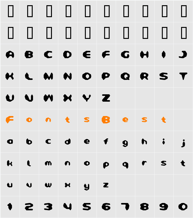 Detonator Condensed Character Map
