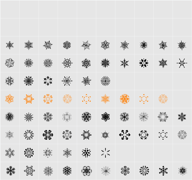 Snowflakes tfb Character Map