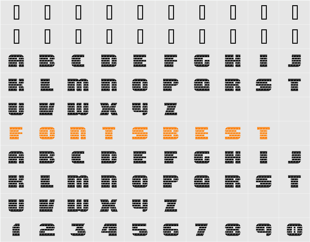 Eagle GT II Character Map