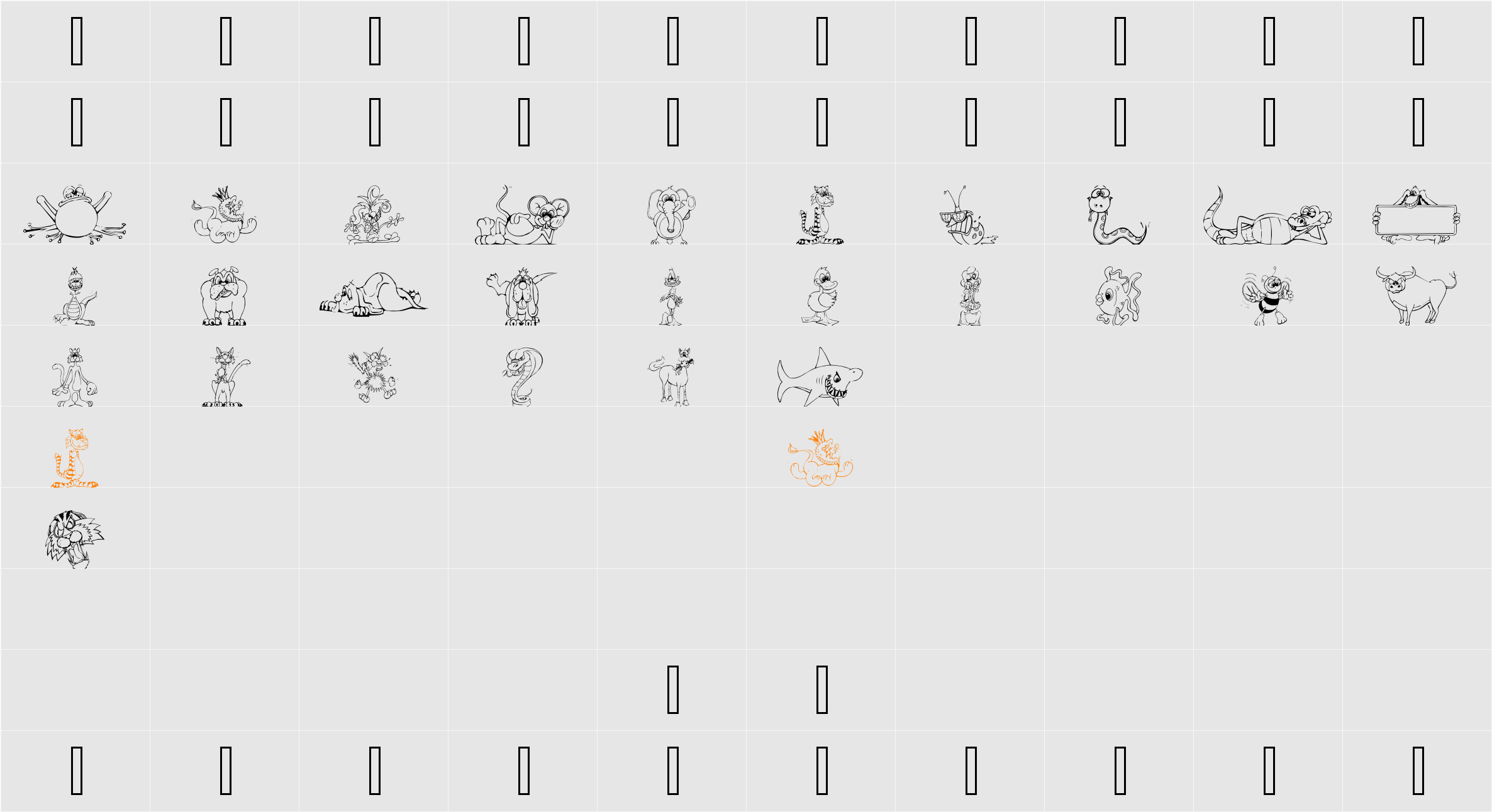 LM Animal Toons Character Map