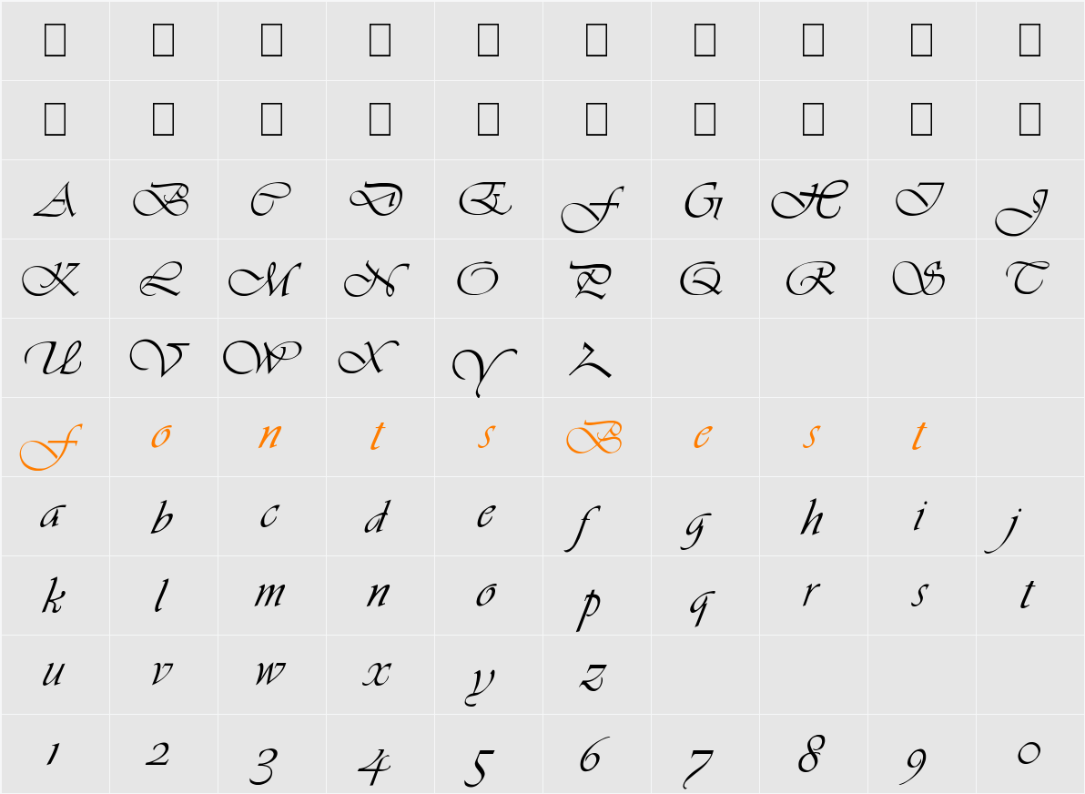 LDS Script Character Map