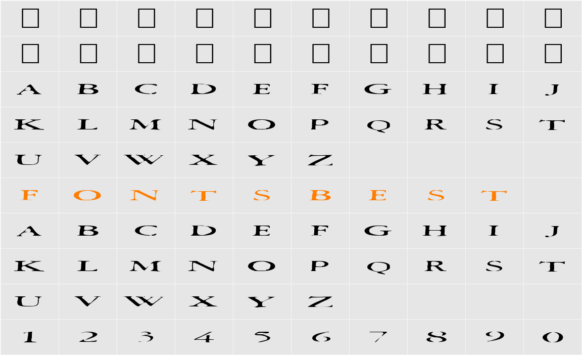 Squish Character Map