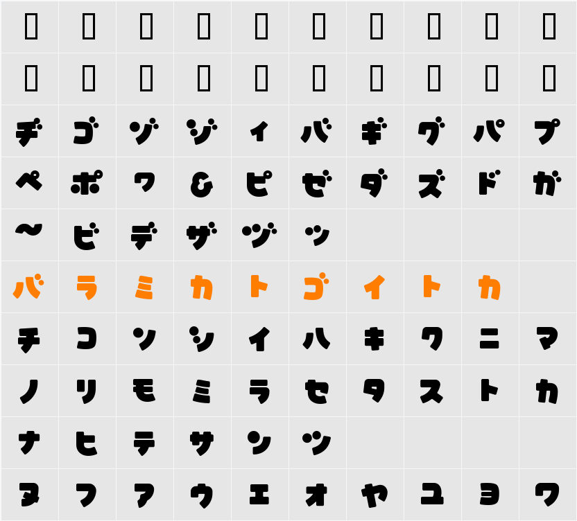 mitsubatoKTround Character Map