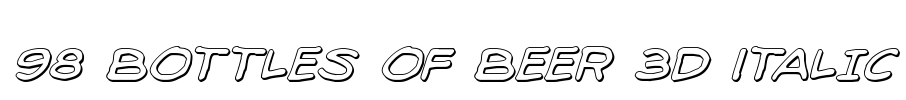 98 Bottles of Beer 3D Italic