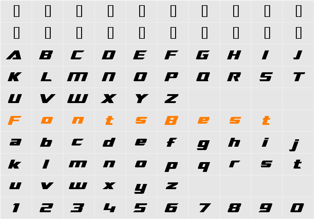 SF TransRobotics Extended Character Map