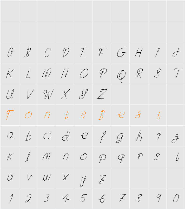 Flying Without Wings Bold Character Map