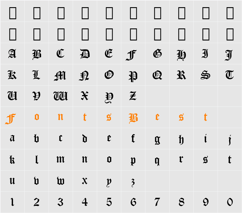 539-CAI978 Character Map