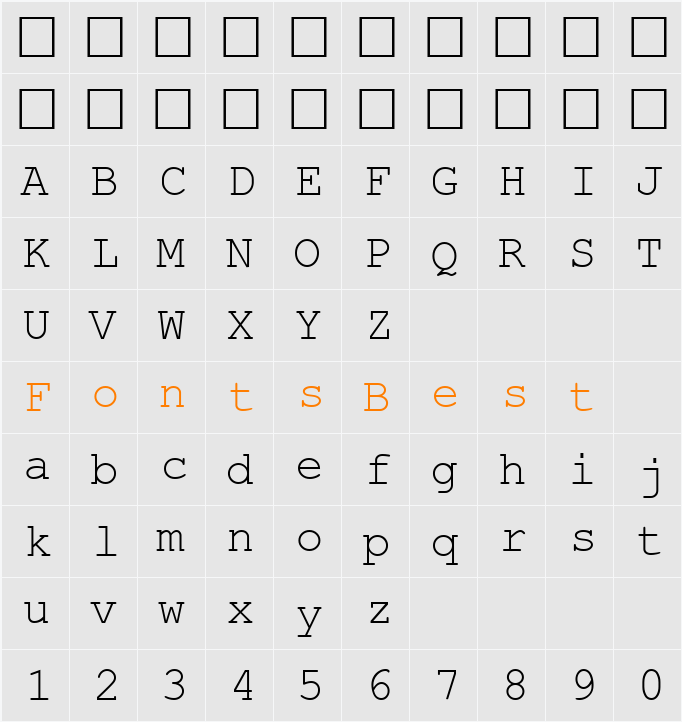 Web Hebrew Monospace Character Map