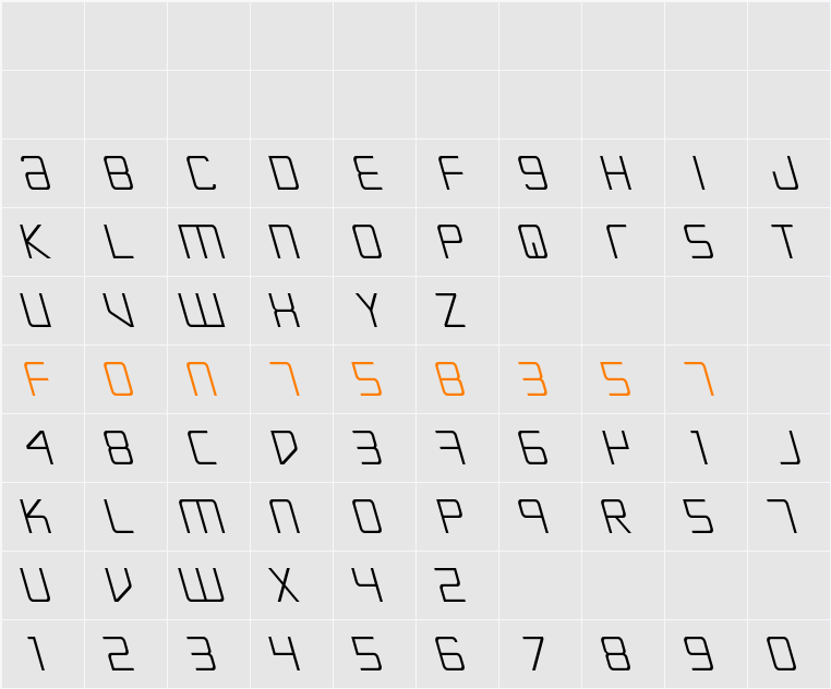 Escape Artist Leftalic Character Map