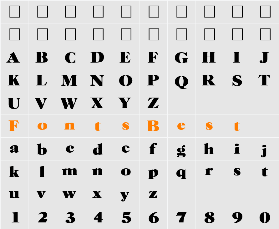 Broadview Character Map